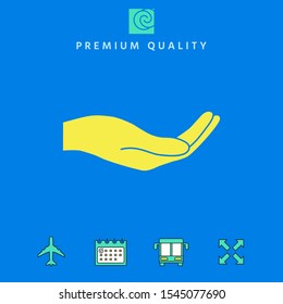 Open hand icon. Graphic elements for your design