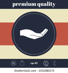 Open hand icon. Graphic elements for your design