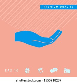 Open hand icon. Graphic elements for your design