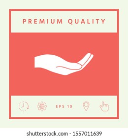 Open hand icon. Graphic elements for your design