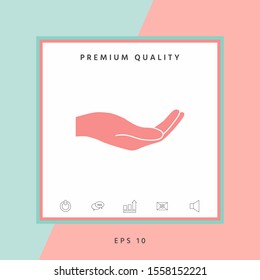 Open hand icon. Graphic elements for your design