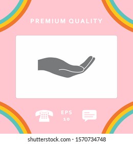 Open hand icon. Graphic elements for your design