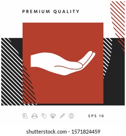 Open hand icon. Graphic elements for your design