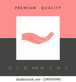 Open hand icon. Graphic elements for your design