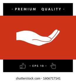 Open hand icon. Graphic elements for your design