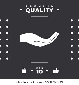 Open hand icon. Graphic elements for your design