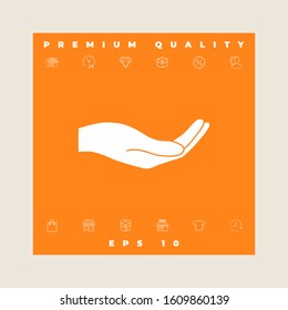 Open hand icon. Graphic elements for your design