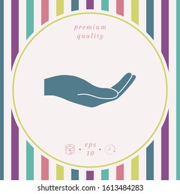 Open hand icon. Graphic elements for your design