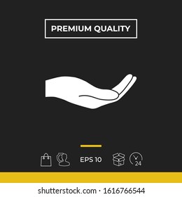 Open hand icon. Graphic elements for your design