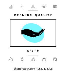 Open hand icon. Graphic elements for your design