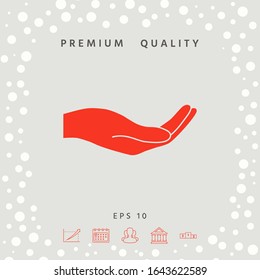 Open hand icon. Graphic elements for your design