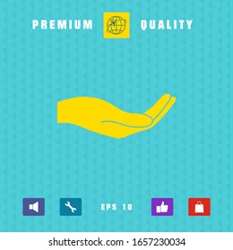Open hand icon. Graphic elements for your design