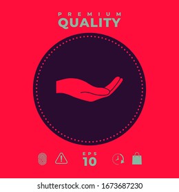 Icono de la mano abierta. Elementos gráficos para el diseño
