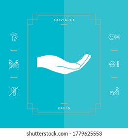 Icono de la mano abierta. Elementos gráficos para su diseño
