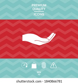 Open hand icon. Graphic elements for your design