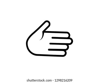 Open hand icon. Gray background with green. Vector illustration. - Vector 