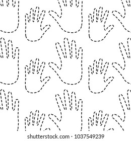 open hand icon image vector illustration design  black dotted line