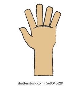 open hand icon image vector illustration design 