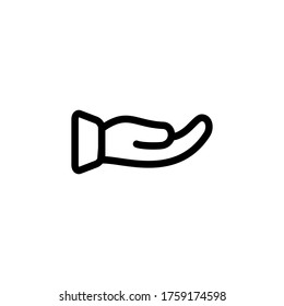 open hand icon line art design 