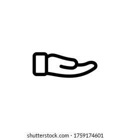 open hand icon line art design 