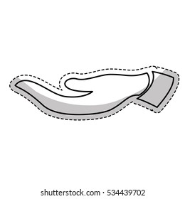 open hand icon over white background. vector illustration