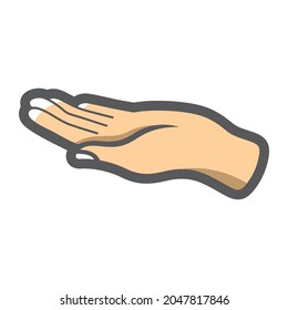 Open hand icon simple Vector Cartoon illustration