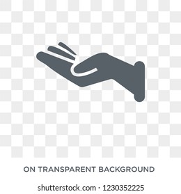 Open hand icon. Trendy flat vector Open hand icon on transparent background from Hands and guestures collection. 