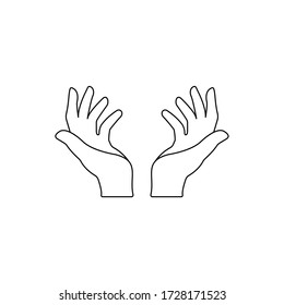 Open hand icon. Vector graphic element for your design