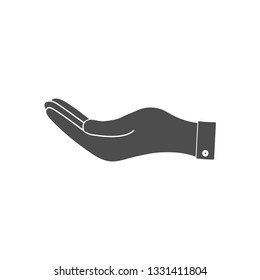 Open hand icon. Vector illustration, flat design.