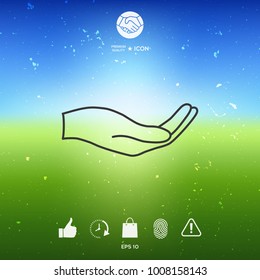 Open hand - line icon