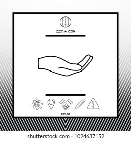 Open hand - line icon