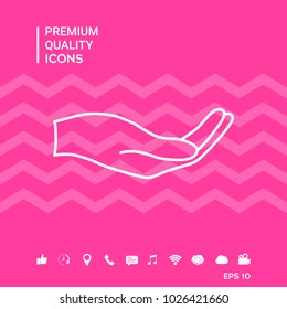 Open hand - line icon