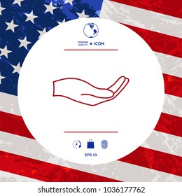 Open hand - line icon