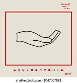 Open hand - line icon