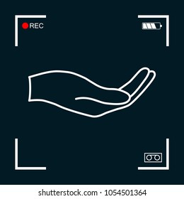 Open hand - line icon