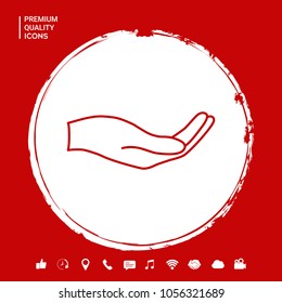 Open hand - line icon