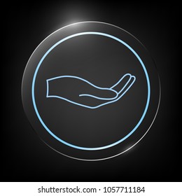 Open hand - line icon