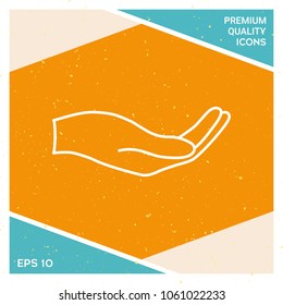 Open hand - line icon