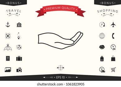 Open hand - line icon