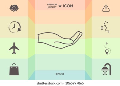 Open hand - line icon