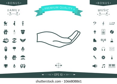 Open hand - line icon
