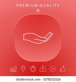 Open hand - line icon