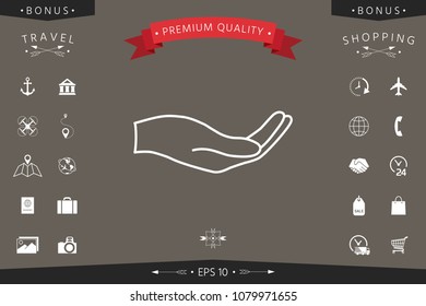 Open hand - line icon