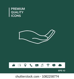 Open hand - line icon