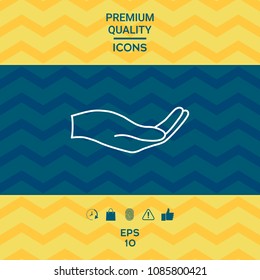 Open hand - line icon