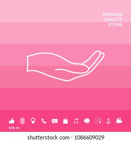 Open hand - line icon