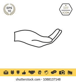 Open hand - line icon
