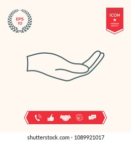 Open hand - line icon