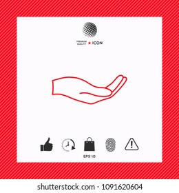 Open hand - line icon