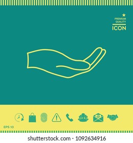 Open hand - line icon